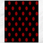 Polka Dots - Dark Candy Apple Red on Black Canvas 16  x 20 