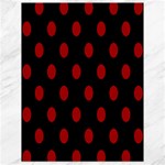 Polka Dots - Dark Candy Apple Red on Black Canvas 18  x 24 