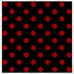 Polka Dots - Dark Candy Apple Red on Black Canvas 20  x 20 
