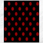Polka Dots - Dark Candy Apple Red on Black Canvas 20  x 24 