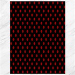 Polka Dots - Dark Candy Apple Red on Black Canvas 36  x 48 