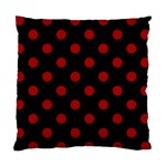 Polka Dots - Dark Candy Apple Red on Black Standard Cushion Case (One Side)