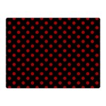 Polka Dots - Dark Candy Apple Red on Black Double Sided Flano Blanket (Mini)