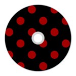 Polka Dots - Dark Candy Apple Red on Black CD Wall Clock