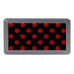 Polka Dots - Dark Candy Apple Red on Black Memory Card Reader (Mini)
