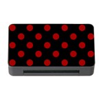 Polka Dots - Dark Candy Apple Red on Black Memory Card Reader with CF