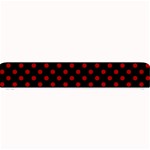 Polka Dots - Dark Candy Apple Red on Black Small Bar Mat