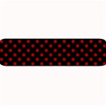 Polka Dots - Dark Candy Apple Red on Black Medium Bar Mat
