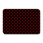 Polka Dots - Dark Candy Apple Red on Black Plate Mat