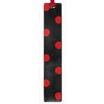 Polka Dots - Dark Candy Apple Red on Black Large Book Mark