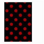 Polka Dots - Dark Candy Apple Red on Black Large Garden Flag (Two Sides)