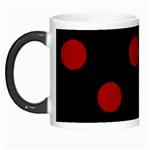 Polka Dots - Dark Candy Apple Red on Black Morph Mug