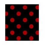 Polka Dots - Dark Candy Apple Red on Black Greeting Card 4.5  x 6 