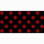 Polka Dots - Dark Candy Apple Red on Black 4  x 8  Photo Cards