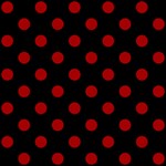 Polka Dots - Dark Candy Apple Red on Black ScrapBook Page 8  x 8 