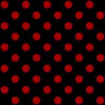 Polka Dots - Dark Candy Apple Red on Black ScrapBook Page 12  x 12 