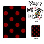 Polka Dots - Dark Candy Apple Red on Black Multi-purpose Cards (Rectangle)