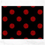 Polka Dots - Dark Candy Apple Red on Black Jigsaw Puzzle (Rectangular)