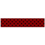 Polka Dots - Black on Dark Red Flano Scarf (Small)