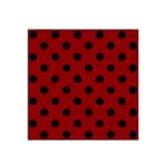 Polka Dots - Black on Dark Red Satin Bandana Scarf