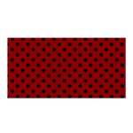 Polka Dots - Black on Dark Red Satin Wrap