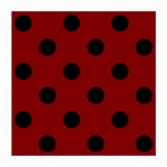 Polka Dots - Black on Dark Red Medium Glasses Cloth (2 Sides)