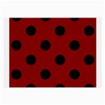 Polka Dots - Black on Dark Red Large Glasses Cloth