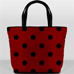Polka Dots - Black on Dark Red Bucket Bag