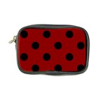 Polka Dots - Black on Dark Red Coin Purse