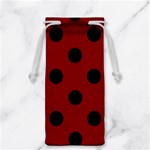 Polka Dots - Black on Dark Red Jewelry Bag