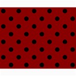 Polka Dots - Black on Dark Red Collage 8  x 10 