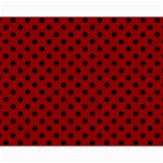Polka Dots - Black on Dark Red Collage 11  x 14 