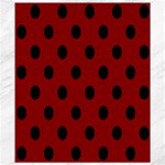 Polka Dots - Black on Dark Red Canvas 8  x 10 