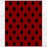 Polka Dots - Black on Dark Red Canvas 11  x 14 