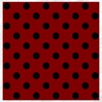 Polka Dots - Black on Dark Red Canvas 12  x 12 