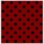 Polka Dots - Black on Dark Red Canvas 16  x 16 