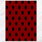 Polka Dots - Black on Dark Red Canvas 18  x 24 