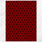 Polka Dots - Black on Dark Red Canvas 36  x 48 