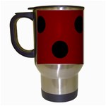 Polka Dots - Black on Dark Red Travel Mug (Black)