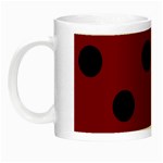 Polka Dots - Black on Dark Red Night Luminous Mug