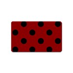 Polka Dots - Black on Dark Red Magnet (Name Card)