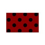 Polka Dots - Black on Dark Red Sticker (Rectangular)
