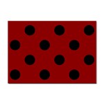 Polka Dots - Black on Dark Red Sticker A4 (10 pack)