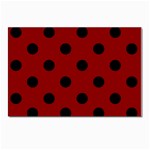 Polka Dots - Black on Dark Red Postcard 4  x 6 
