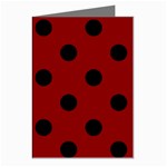 Polka Dots - Black on Dark Red Greeting Cards (Pkg of 8)