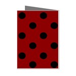 Polka Dots - Black on Dark Red Mini Greeting Cards (Pkg of 8)