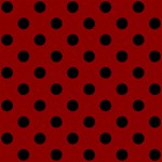 Polka Dots - Black on Dark Red ScrapBook Page 8  x 8 