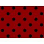 Polka Dots - Black on Dark Red Birthday Cake 3D Greeting Card (7x5)