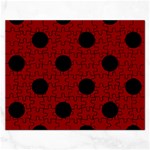 Polka Dots - Black on Dark Red Jigsaw Puzzle (Rectangular)