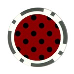 Polka Dots - Black on Dark Red Poker Chip Card Guard (10 pack)
